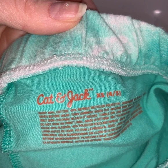 Green and white tye dye skirt with attached shorts - Picture 3 of 4